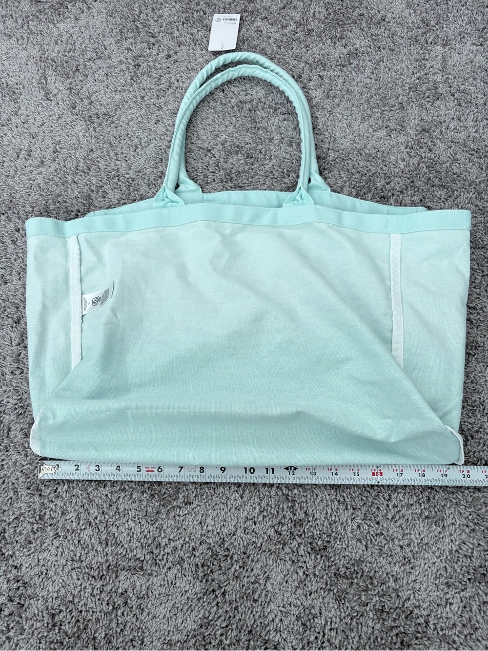 Athleta Teal Ombre Canvas Tote - Picture 6 of 8